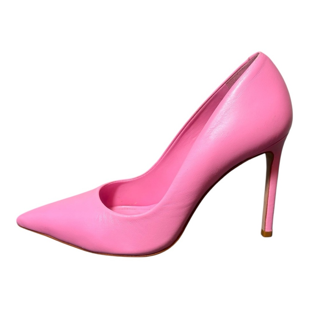 SCHUTZ Lou Paradise Pink Nappa Leather Pumps - Picture 2 of 11